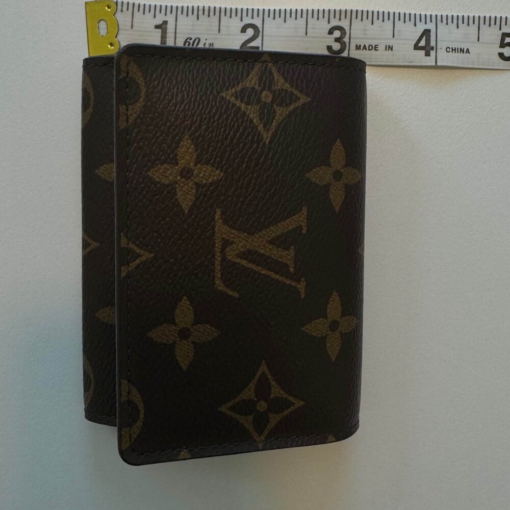 Louis Vuitton Womens Monogram Elise LV Business Card Holder Case Brown 4.25x3.25 - Picture 14 of 16